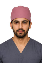 Clozzi pink unisex surgical scrub cap front view elastic fit Pakistan