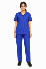 Dual-Stitched Yoke scrubs kit with straight-leg trousers