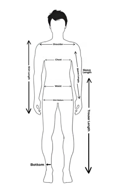 Men's Scrubs size chart