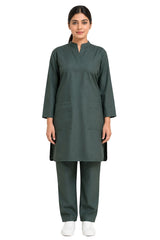 women’s medical scrub set with straight-leg pants