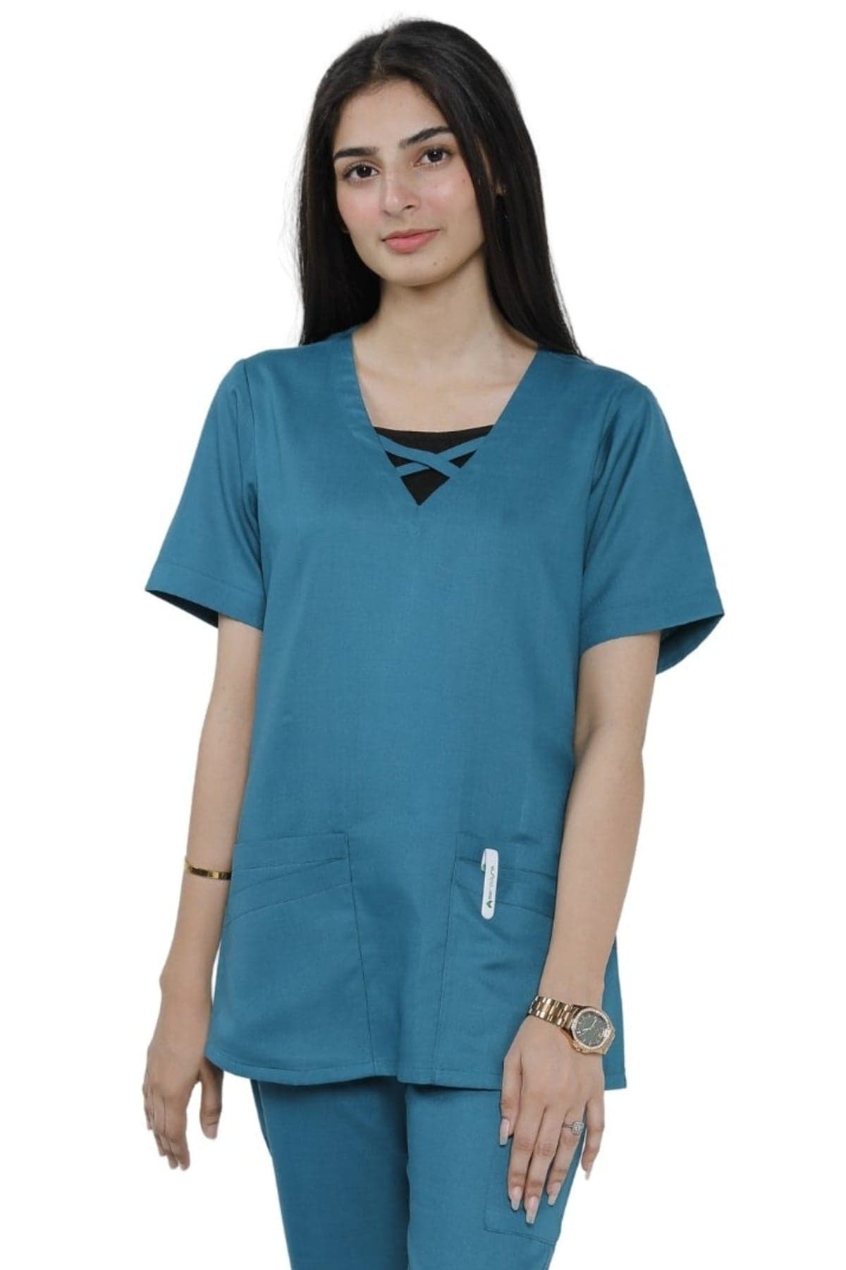 Criss-Cross Neck-Line Scrub Set