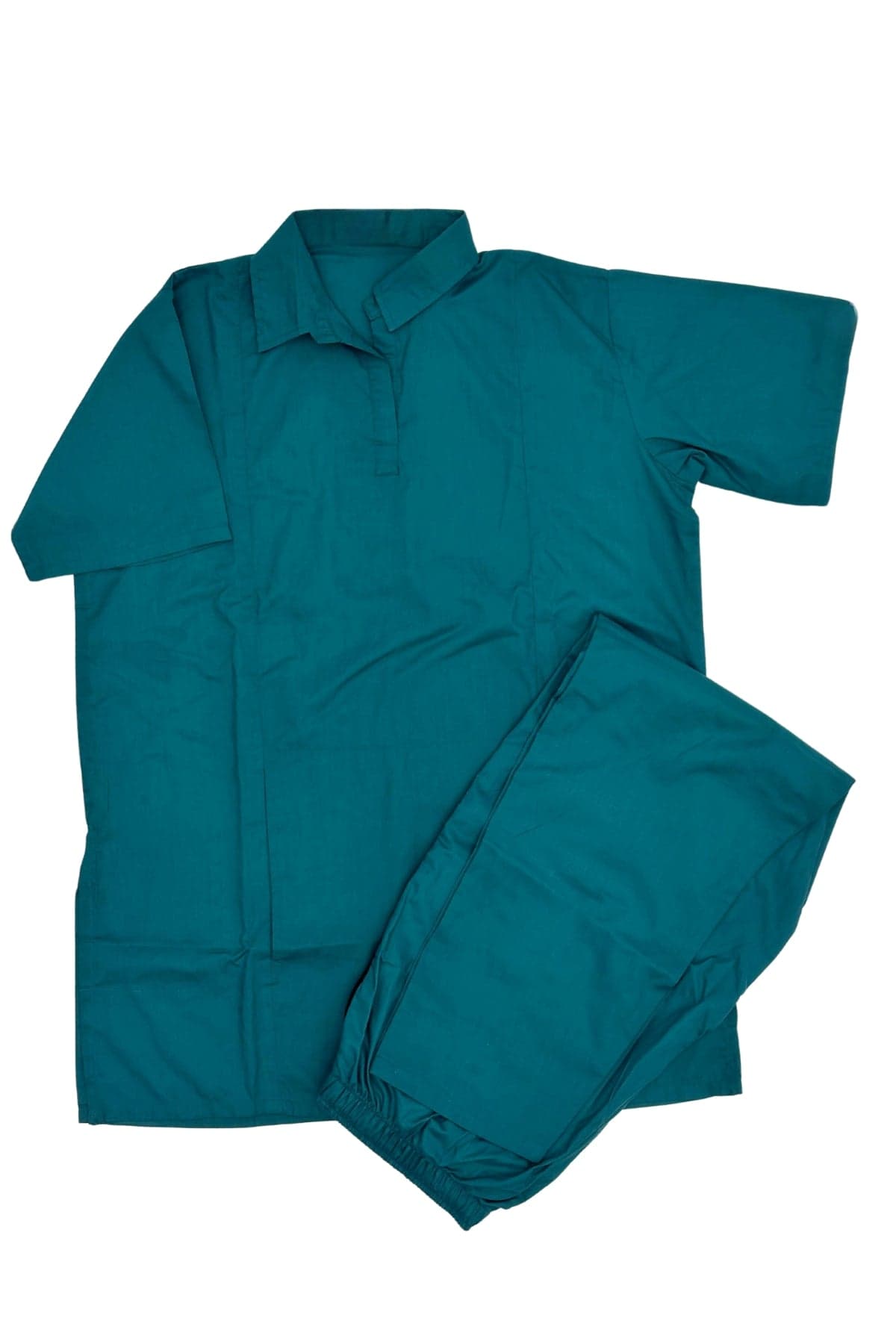 Teal Scrub Set with Polo Neck - Large