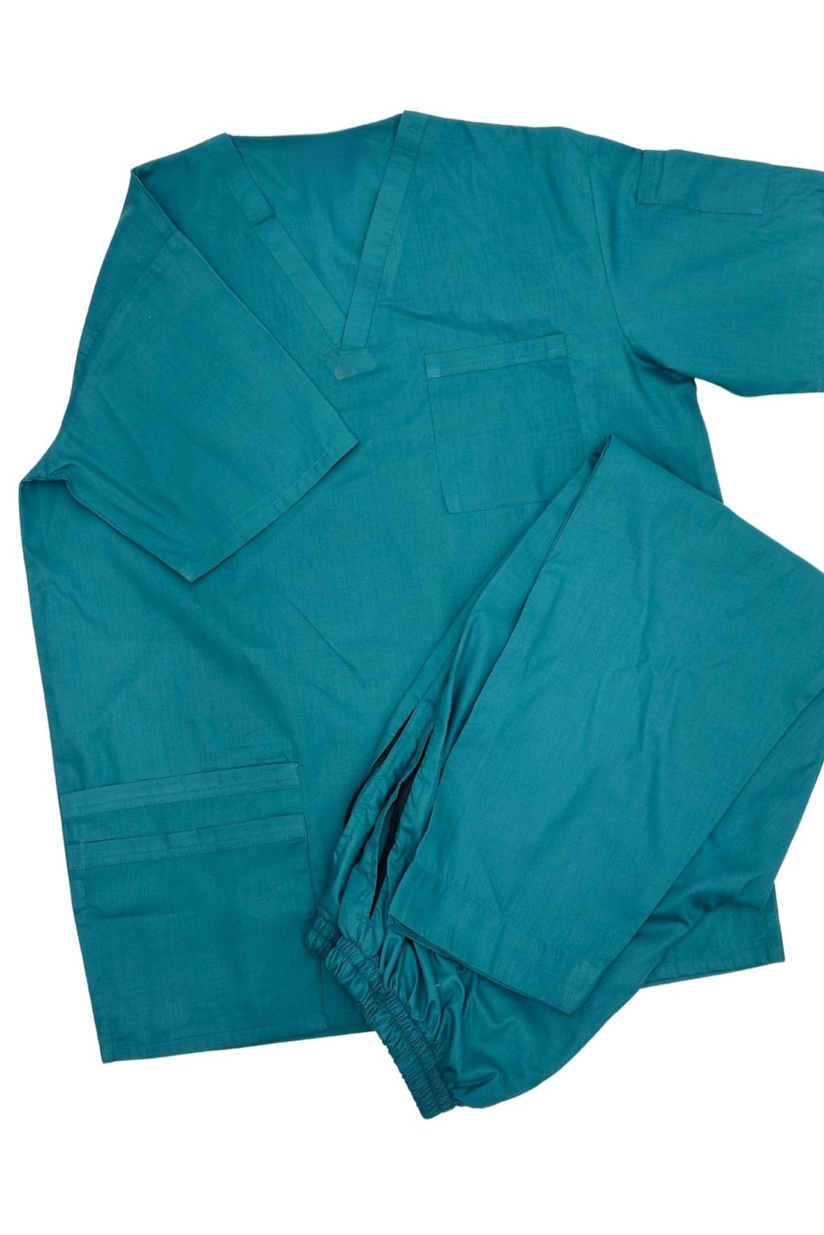 Teal Scrub Set with Shoulder Pocket - Large