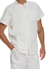 6-Pockets Notch Collar Scrub Top