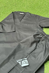 Black Scrub Set with two Chest Pockets - Small