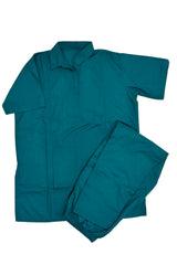 Teal Scrub Set with Polo Neck - Large