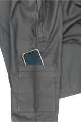 Black Scrub Set with Red Pipping - Large