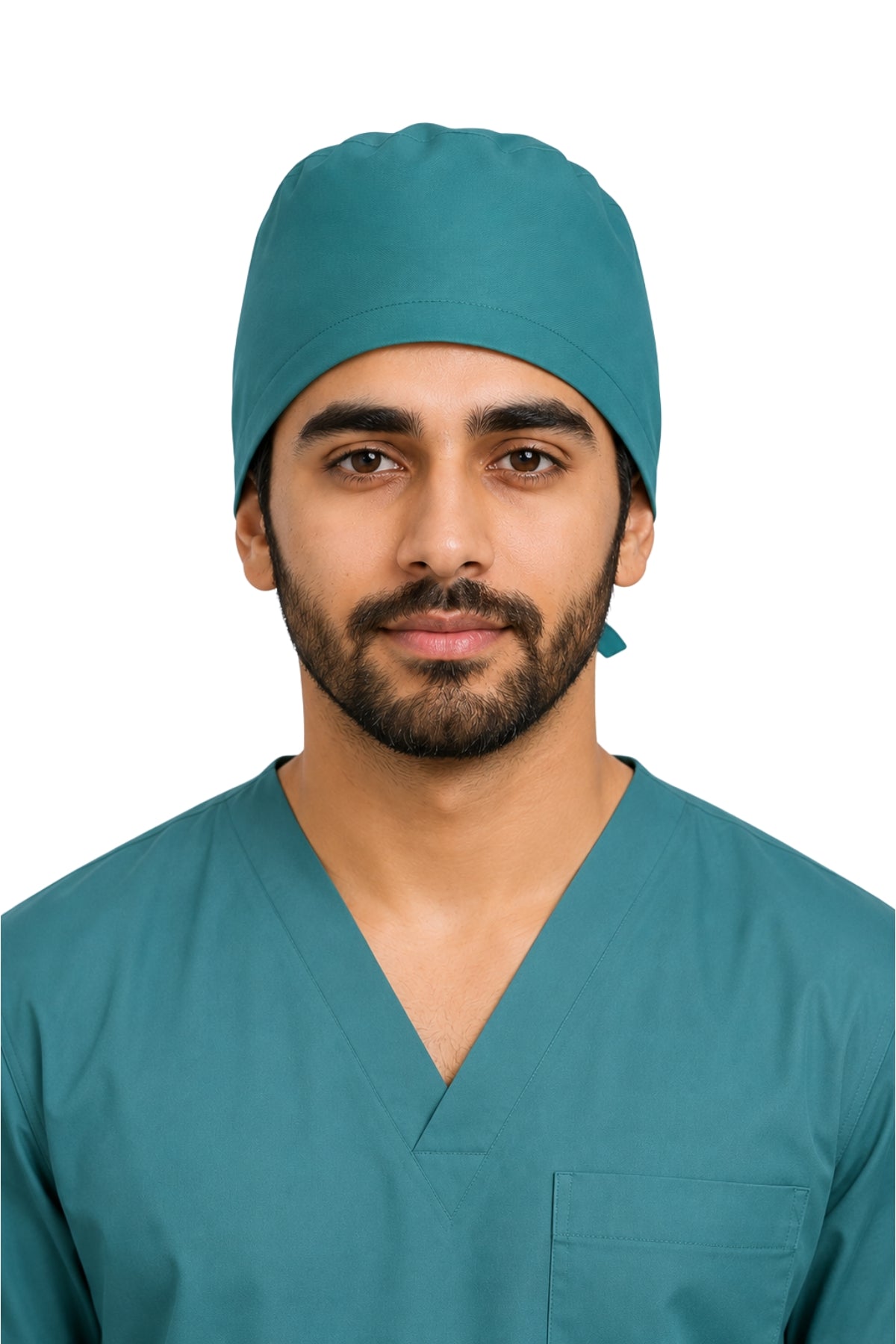 Clozzi Teal unisex pro-shield surgical scrub cap front view tie back Pakistan
