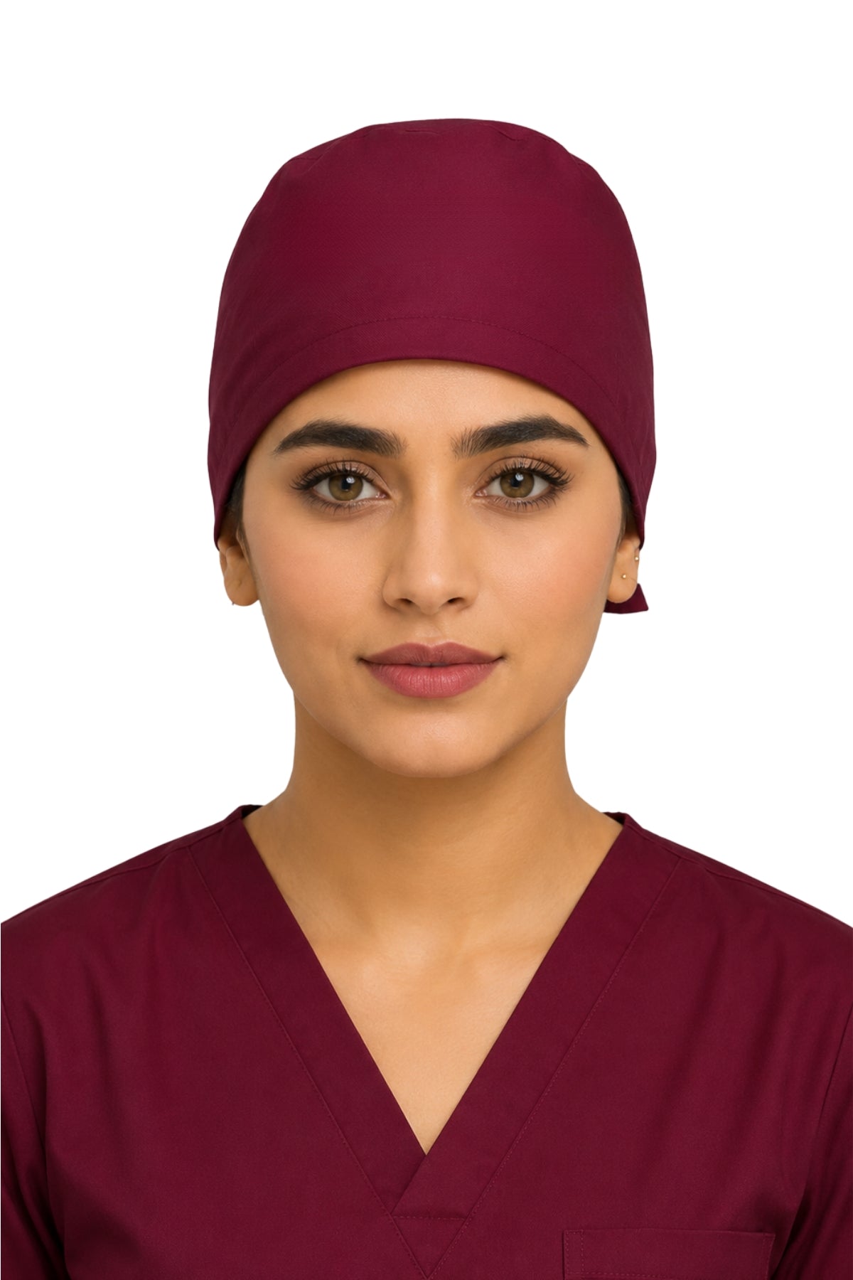 Clozzi maroon unisex surgical scrub cap front view tie back pro-shield Pakistan
