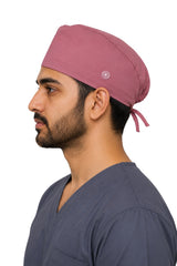 Clozzi pink surgical scrub cap side view tie back button Pakistan