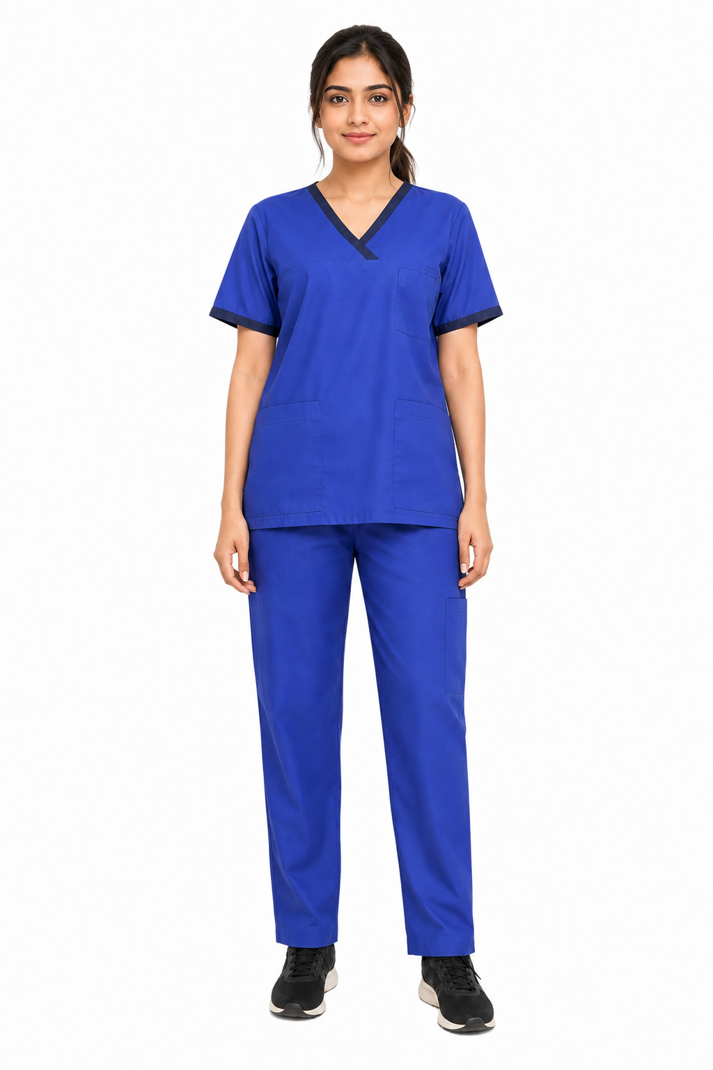 Dual-Stitched Yoke scrubs kit with straight-leg trousers