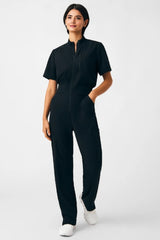 High-Neck Zipper Front Medical Jumpsuit