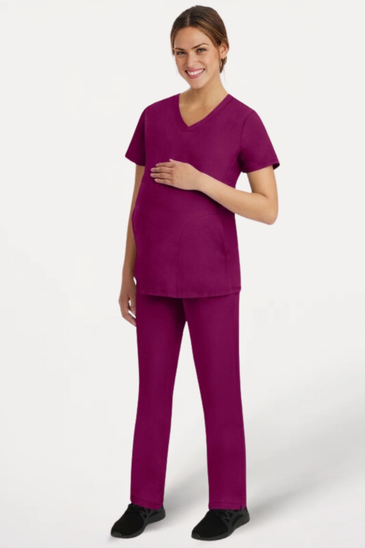 Maternity V-Neck Scrubs Top -  front view