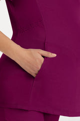 Maternity V-Neck Scrubs Top - pocket view