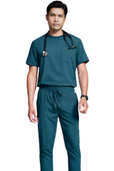 Men’s 1-Pocket Tuck-In Crew Neck Scrub Top