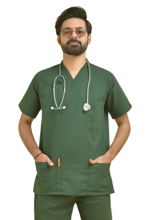 Dark green scrubs for men - Diagnostic Expert Set