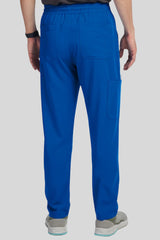 Men's Active Drawstring Cargo Scrub Pants-Back View