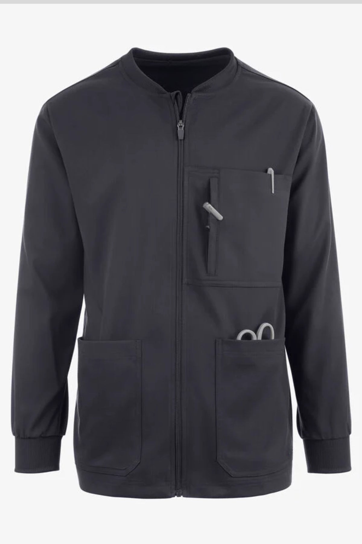 Men's Premium 5-Pocket Zip Front Scrub Jacket