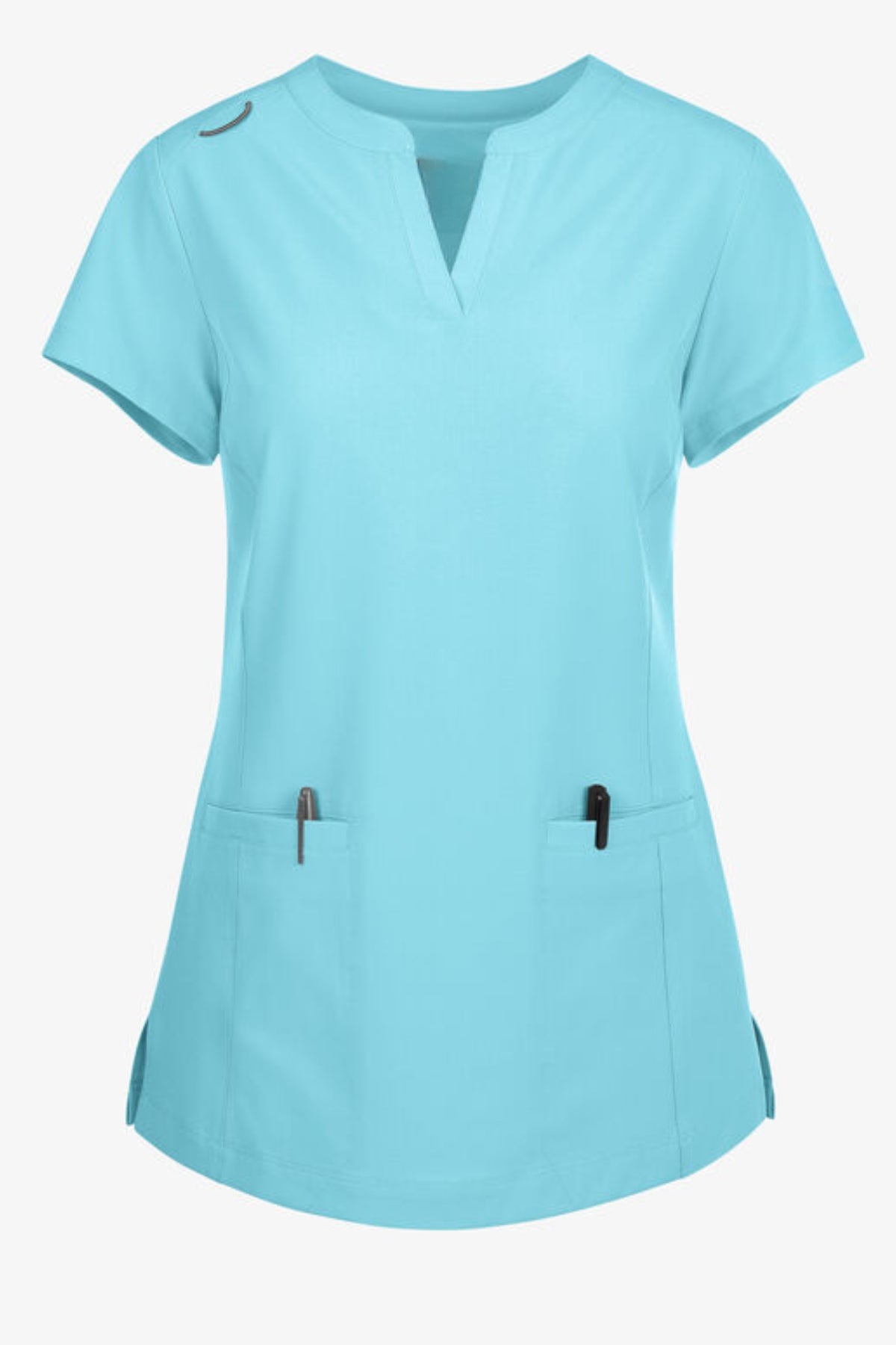 Obstetrics Women's Banded Collar V-Placket Top - Front view