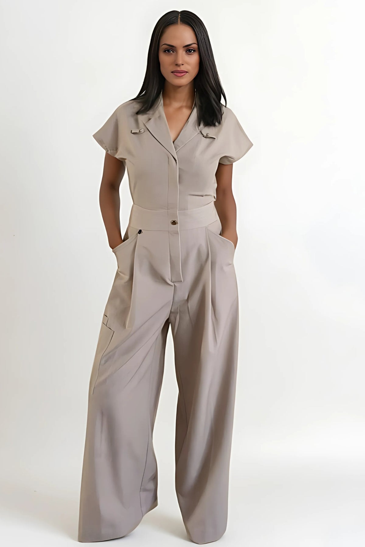 Palazzo Medical Jumpsuit Scrubs - front view