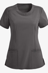 Physiotherapist 3-Pocket Round Neck Scrub Top - front