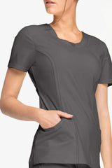 Physiotherapist 3-Pocket Round Neck Scrub Top - Pocket view