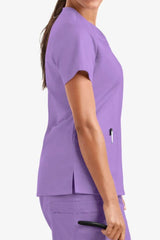 Radiologist 4-Pocket Sweetheart Neck Scrub Top - side view