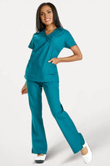 Ruffle V-Neck Scrub Set - 3