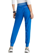 5-Pocket Two-Tone Mid-Rise Jogger Scrub Pant-Back Side