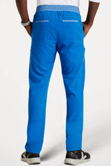 Two-tone Waistband with Drawcord Scrub Pant - back view