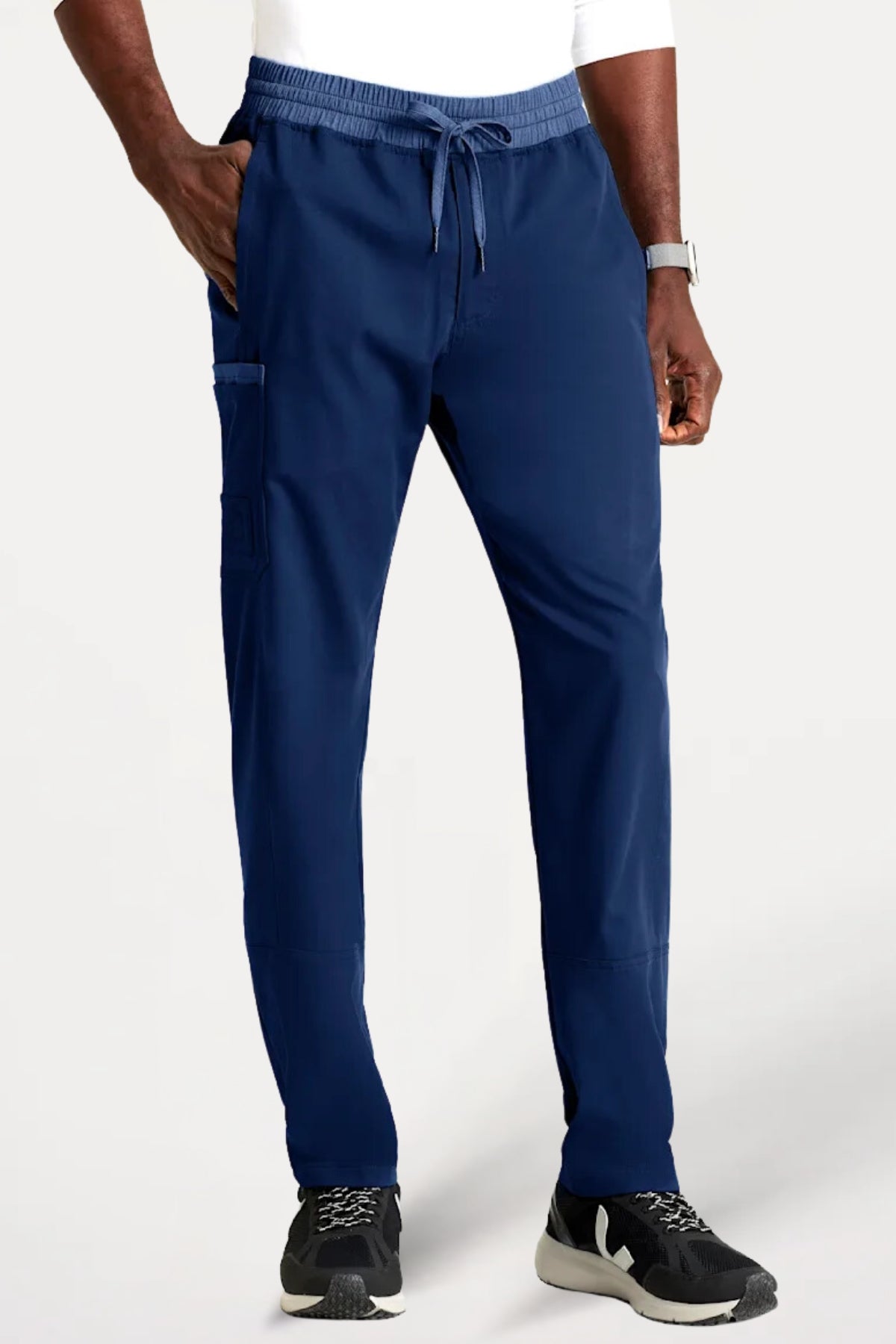 Two-tone Waistband with Drawcord Scrub Pant - right view