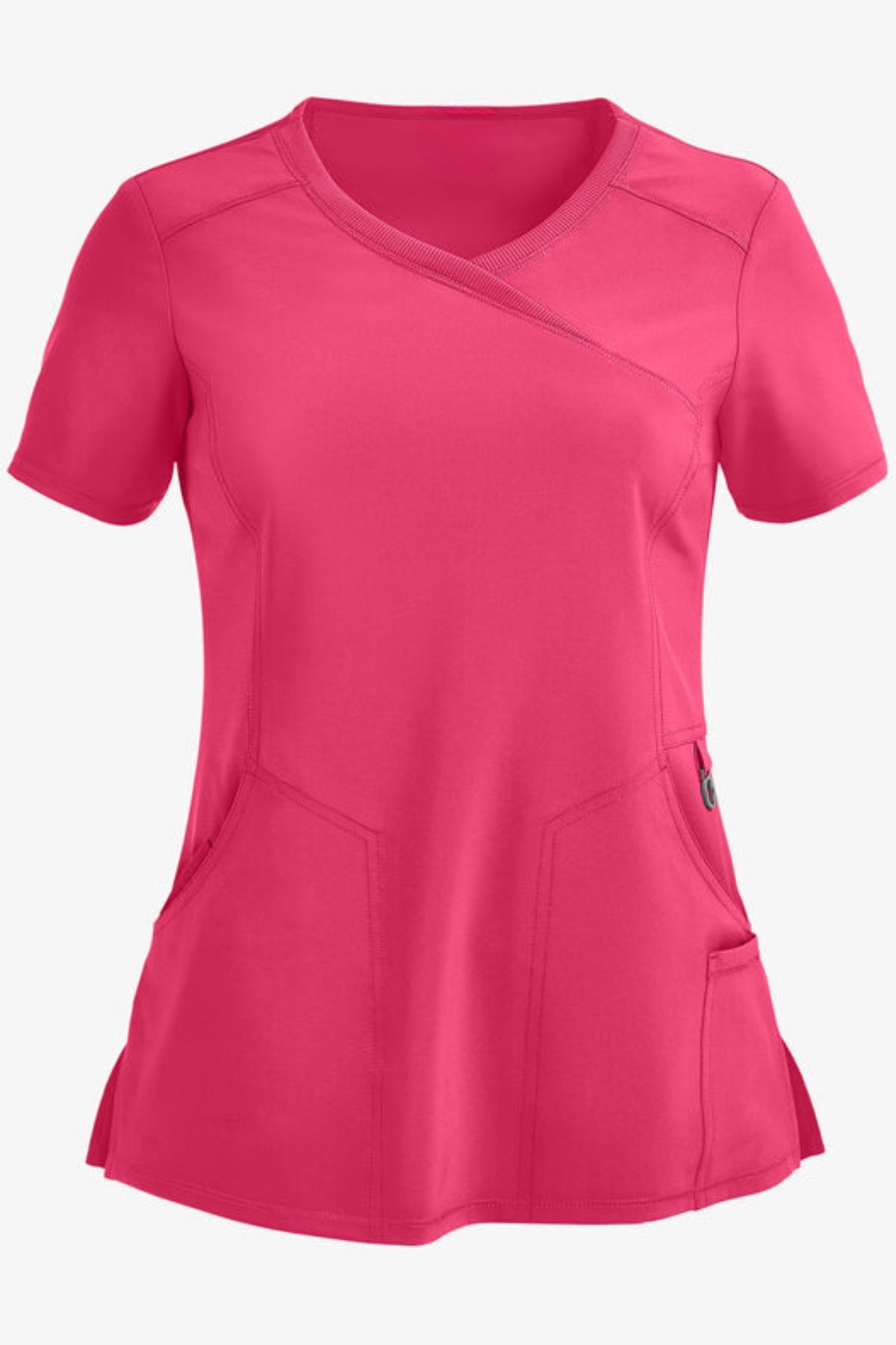 Urologist 4-Pocket Mock Wrap Scrub Top - front view