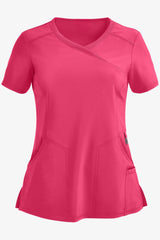 Urologist 4-Pocket Mock Wrap Scrub Top - front view