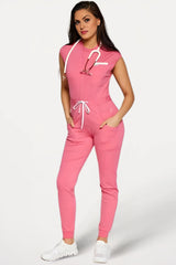 Women's 12 Pockets Jogger Style Jumpsuit - right side view