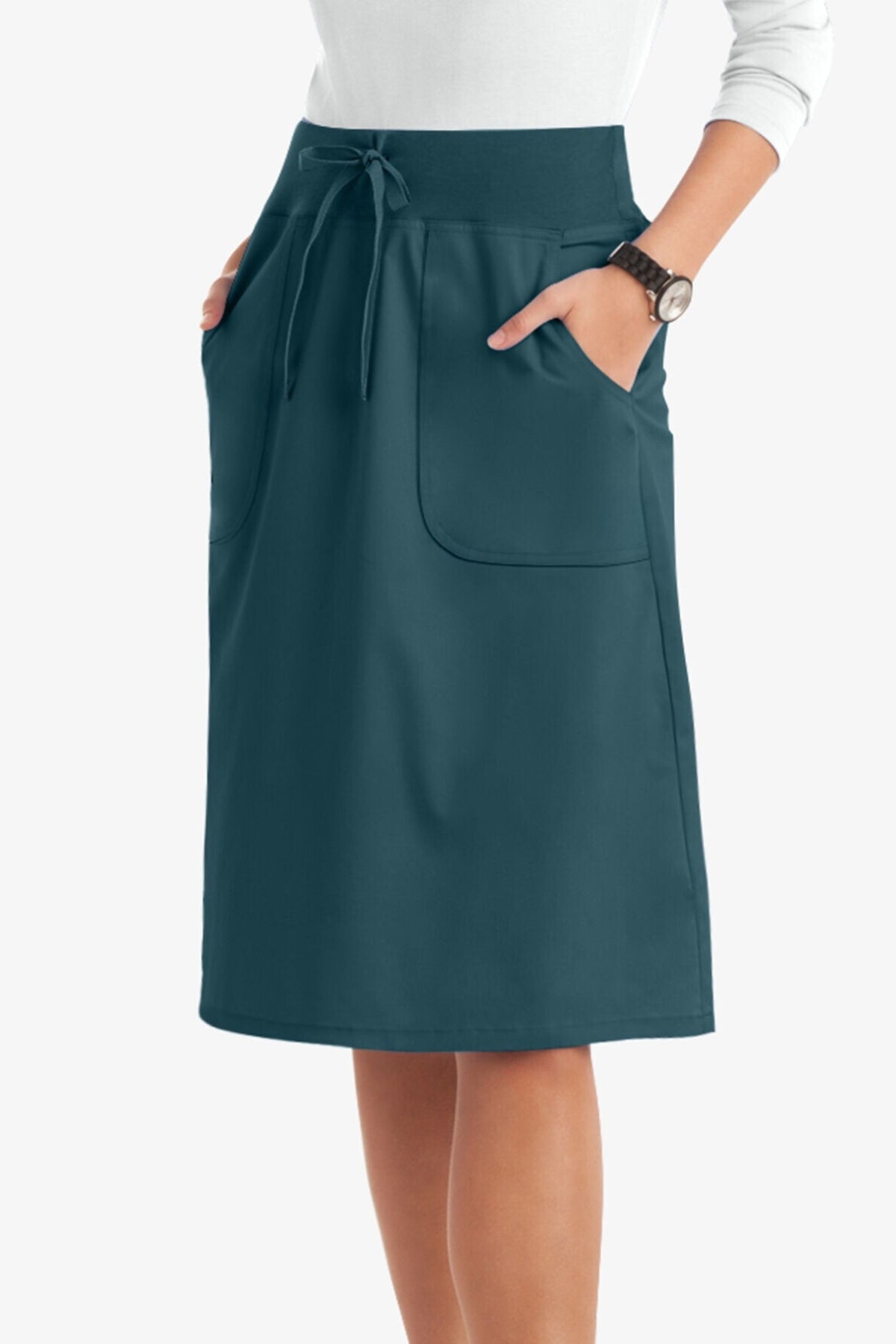 Women's 2-Pocket Drawstring Scrub Skirt