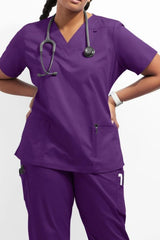 Women's 3-Pocket V-Neck Scrub Top