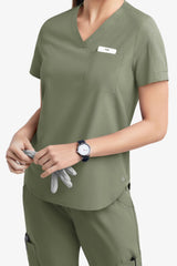 Women's 3-Pocket V-Neck Tuck-In Scrub Top