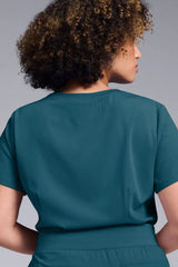 Women's Base Crew-Neck Tuck-In Scrub Top - Back