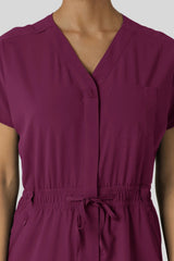 Women's V-Neck Short Sleeve Medical Jumpsuit 