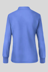 Women's Zip-Up Scrub Jacket with Dual-Pocket Design