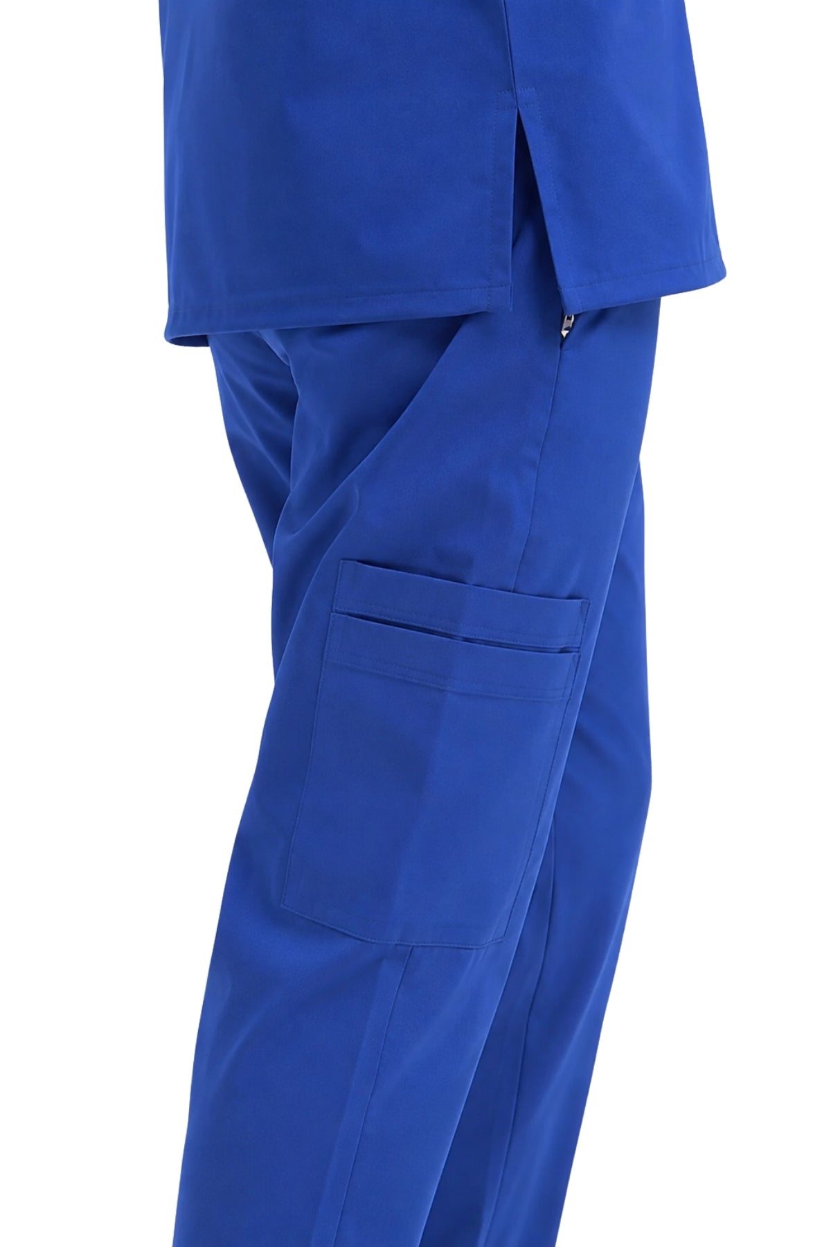 men’s medical scrub trousers featuring a spacious double cargo pocket