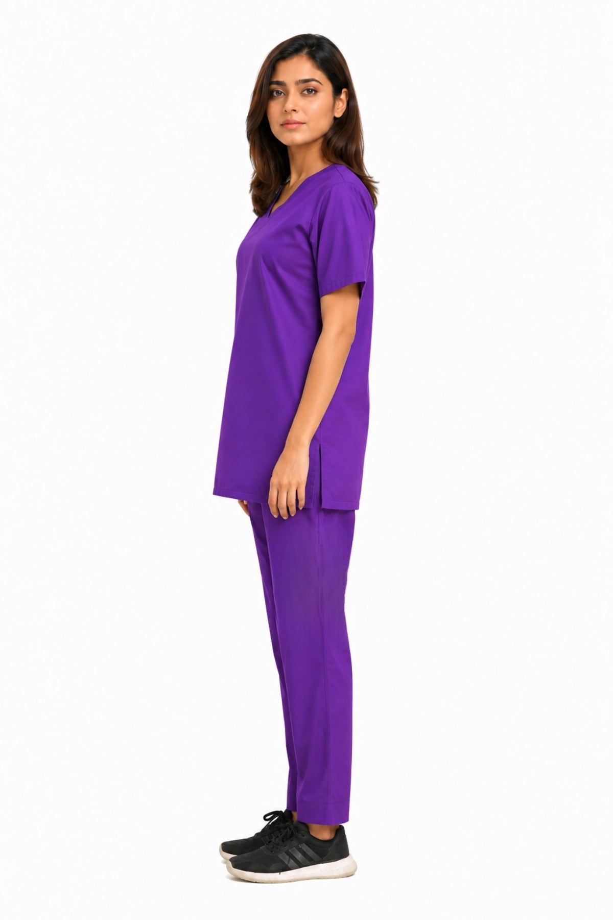 women’s Anesth-Ease medical scrub set full left-side view