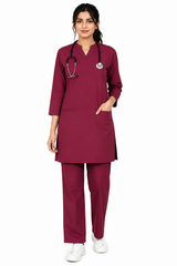 sleek medical scrub set with straight-leg trousers full front view
