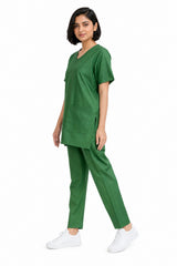 women’s V-neck medical scrub set side view