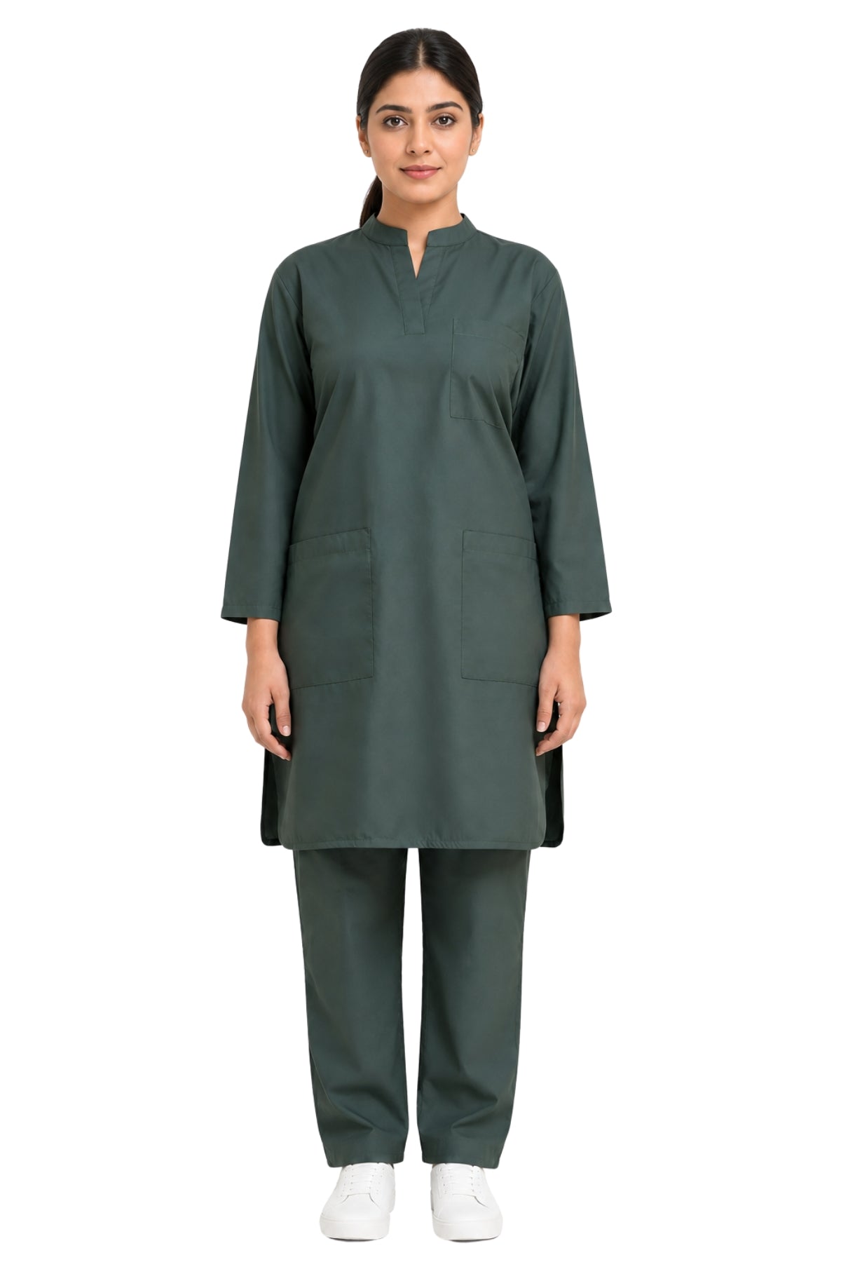 women’s medical scrub set with straight-leg pants